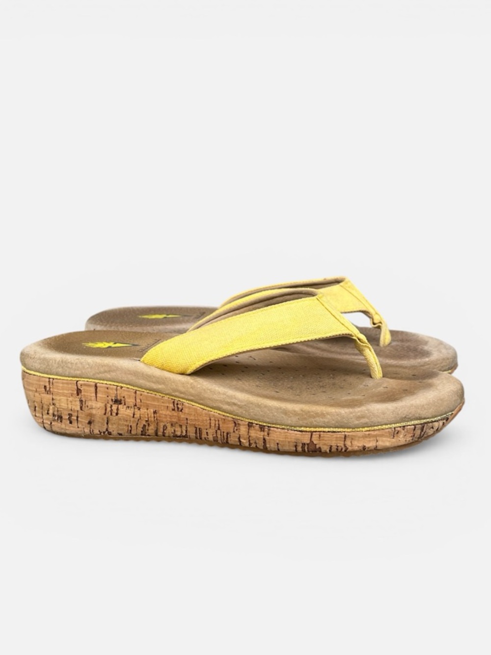Volatile Neville Wedge Thong Sandal in Yellow Size 7